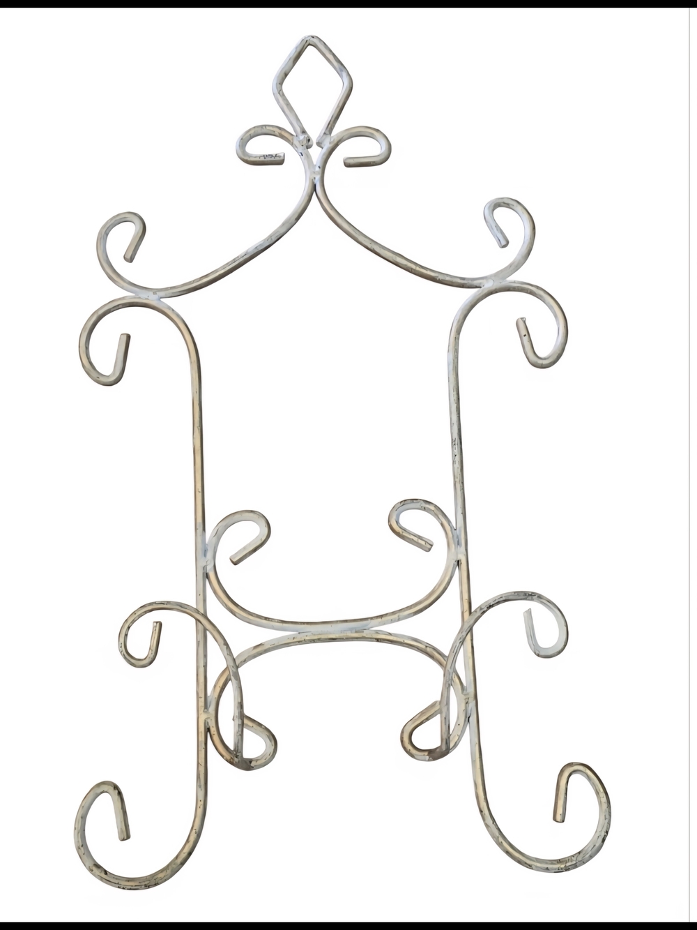 Elegant White Metal Scroll Wall Easel - Home Wall Decor